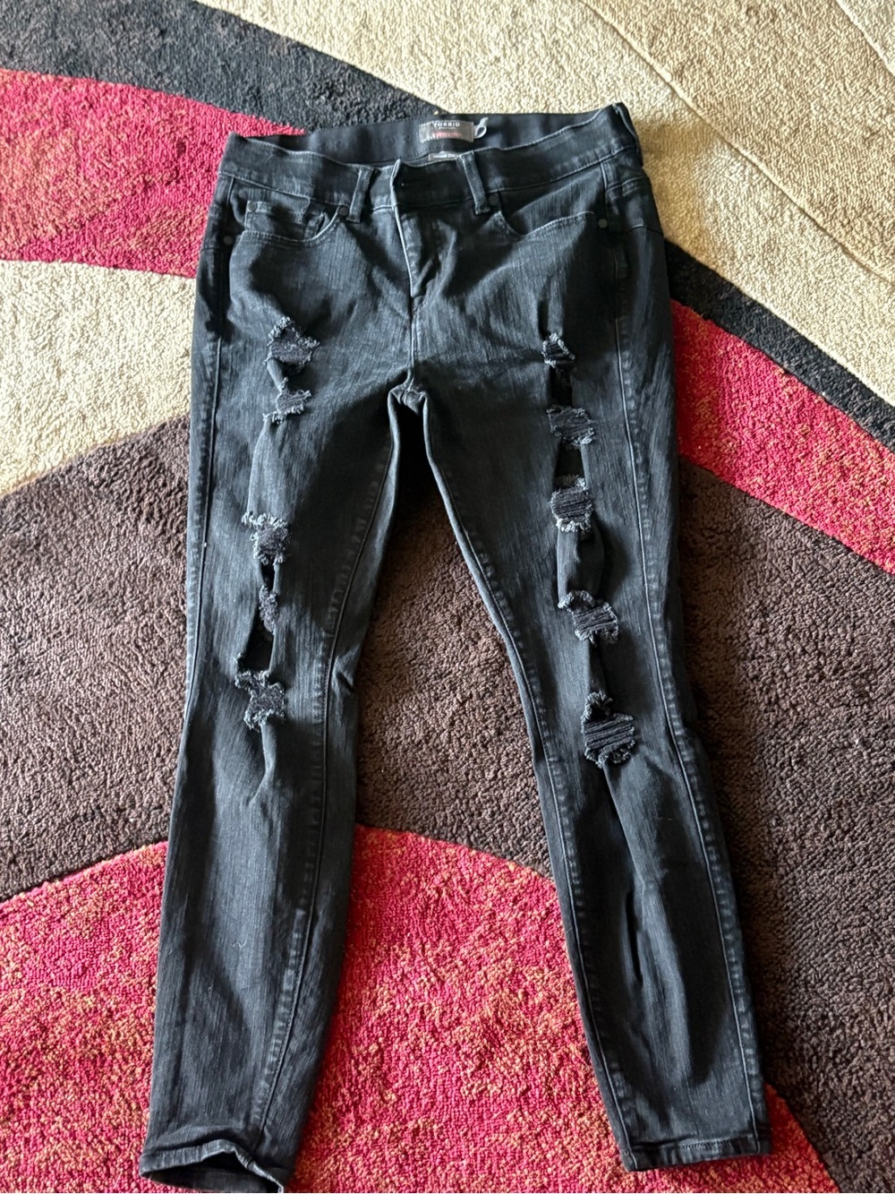 Torrid Black Distressed Skinny Jeans
